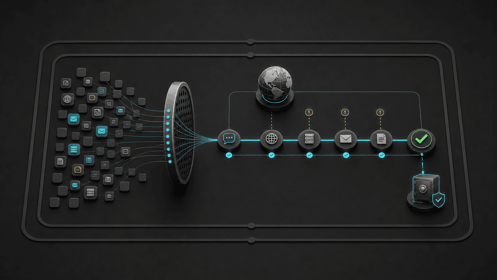 Infrastructure events filtered into a clear timeline with anomalies and verified outcomes